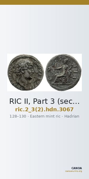 RIC II, Part 3 (second edition) Hadrian 3067 — CANOA