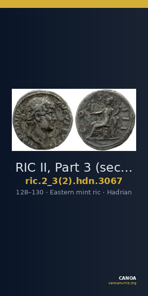 RIC II, Part 3 (second edition) Hadrian 3067 — CANOA