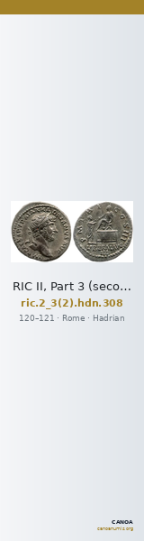 RIC II, Part 3 (second edition) Hadrian 308 — CANOA
