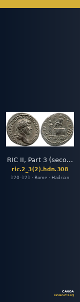 RIC II, Part 3 (second edition) Hadrian 308 — CANOA