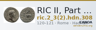 RIC II, Part 3 (second edition) Hadrian 308 — CANOA