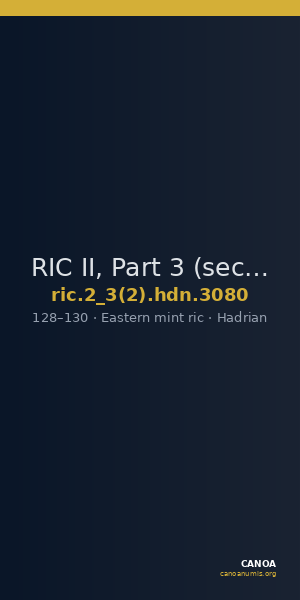 RIC II, Part 3 (second edition) Hadrian 3080 — CANOA