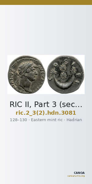 RIC II, Part 3 (second edition) Hadrian 3081 — CANOA