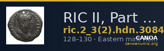 RIC II, Part 3 (second edition) Hadrian 3084 — CANOA