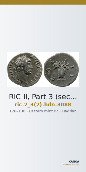 RIC II, Part 3 (second edition) Hadrian 3088 — CANOA