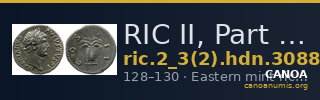 RIC II, Part 3 (second edition) Hadrian 3088 — CANOA