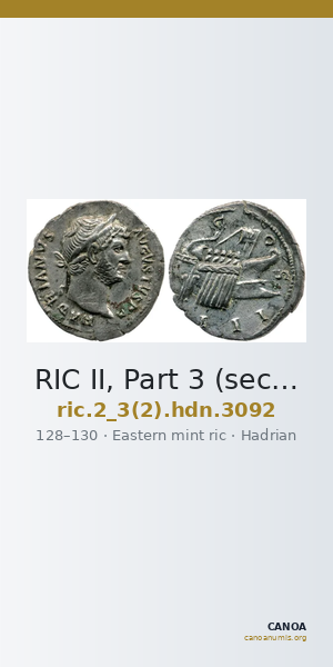 RIC II, Part 3 (second edition) Hadrian 3092 — CANOA