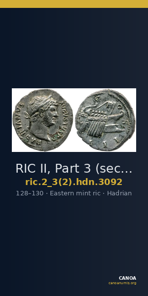 RIC II, Part 3 (second edition) Hadrian 3092 — CANOA