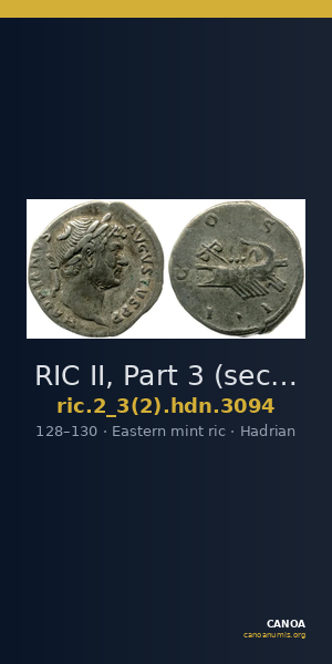 RIC II, Part 3 (second edition) Hadrian 3094 — CANOA