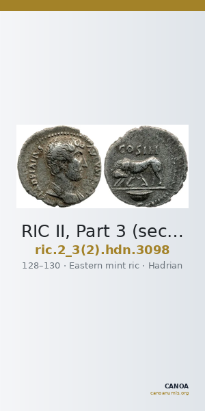 RIC II, Part 3 (second edition) Hadrian 3098 — CANOA