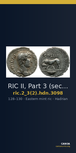 RIC II, Part 3 (second edition) Hadrian 3098 — CANOA