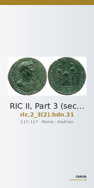 RIC II, Part 3 (second edition) Hadrian 31 — CANOA