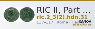 RIC II, Part 3 (second edition) Hadrian 31 — CANOA