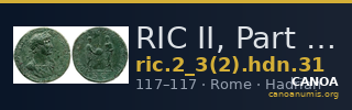 RIC II, Part 3 (second edition) Hadrian 31 — CANOA