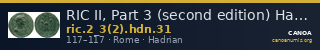 RIC II, Part 3 (second edition) Hadrian 31 — CANOA