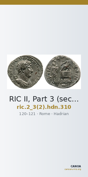 RIC II, Part 3 (second edition) Hadrian 310 — CANOA