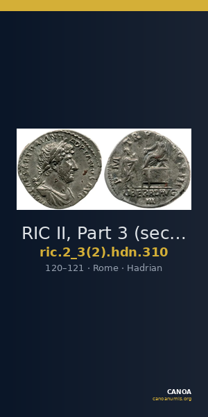 RIC II, Part 3 (second edition) Hadrian 310 — CANOA