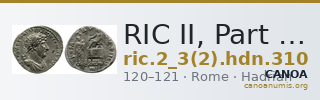 RIC II, Part 3 (second edition) Hadrian 310 — CANOA