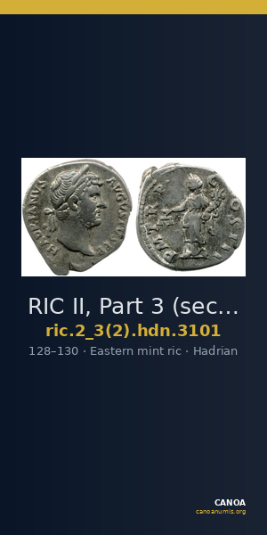 RIC II, Part 3 (second edition) Hadrian 3101 — CANOA