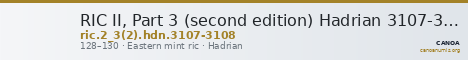 RIC II, Part 3 (second edition) Hadrian 3107-3108 — CANOA