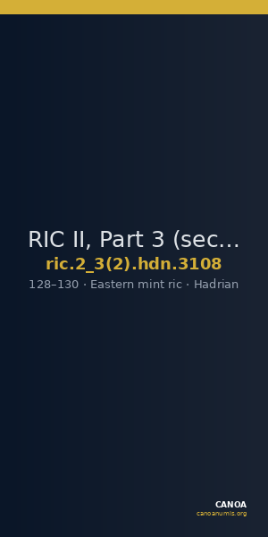 RIC II, Part 3 (second edition) Hadrian 3108 — CANOA