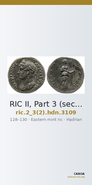 RIC II, Part 3 (second edition) Hadrian 3109 — CANOA