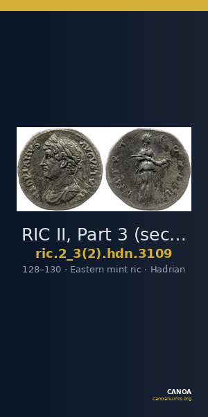 RIC II, Part 3 (second edition) Hadrian 3109 — CANOA
