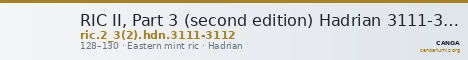RIC II, Part 3 (second edition) Hadrian 3111-3112 — CANOA