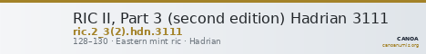 RIC II, Part 3 (second edition) Hadrian 3111 — CANOA