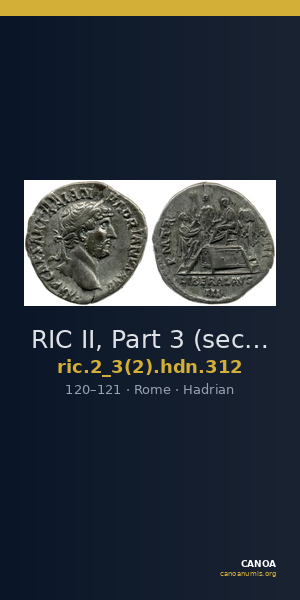 RIC II, Part 3 (second edition) Hadrian 312 — CANOA