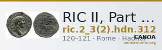 RIC II, Part 3 (second edition) Hadrian 312 — CANOA