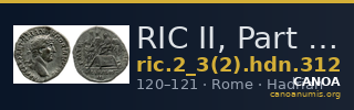RIC II, Part 3 (second edition) Hadrian 312 — CANOA