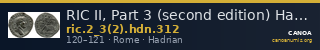RIC II, Part 3 (second edition) Hadrian 312 — CANOA