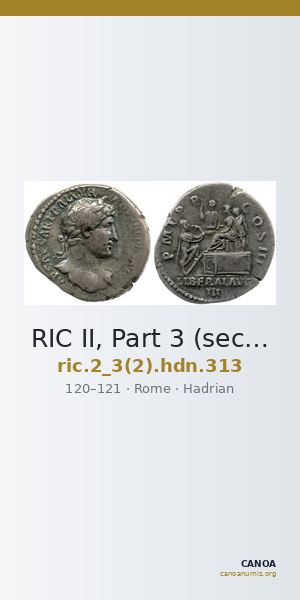 RIC II, Part 3 (second edition) Hadrian 313 — CANOA