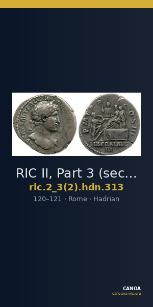 RIC II, Part 3 (second edition) Hadrian 313 — CANOA