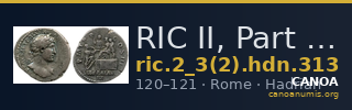 RIC II, Part 3 (second edition) Hadrian 313 — CANOA