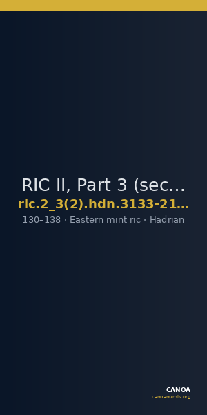 RIC II, Part 3 (second edition) Hadrian 3133-2134 — CANOA