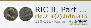 RIC II, Part 3 (second edition) Hadrian 315 — CANOA