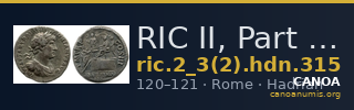 RIC II, Part 3 (second edition) Hadrian 315 — CANOA