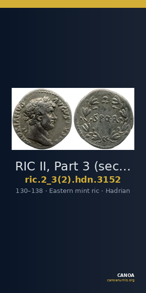 RIC II, Part 3 (second edition) Hadrian 3152 — CANOA