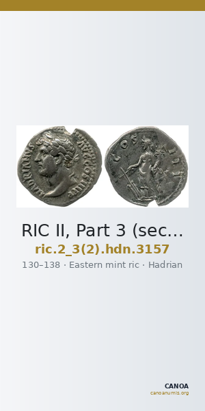 RIC II, Part 3 (second edition) Hadrian 3157 — CANOA