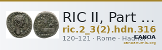 RIC II, Part 3 (second edition) Hadrian 316 — CANOA