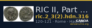 RIC II, Part 3 (second edition) Hadrian 316 — CANOA