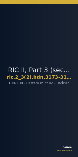 RIC II, Part 3 (second edition) Hadrian 3173-3174 — CANOA