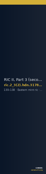 RIC II, Part 3 (second edition) Hadrian 3178-3179 — CANOA