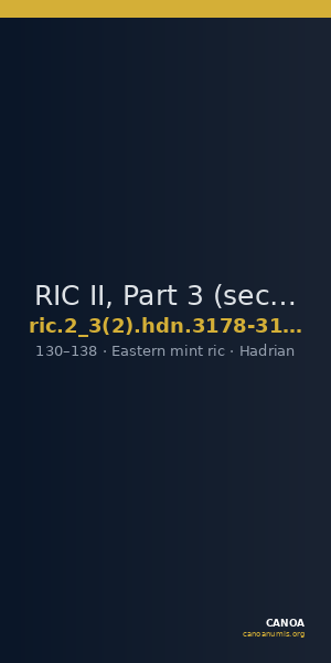 RIC II, Part 3 (second edition) Hadrian 3178-3179 — CANOA