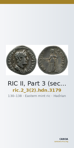 RIC II, Part 3 (second edition) Hadrian 3179 — CANOA