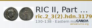 RIC II, Part 3 (second edition) Hadrian 3179 — CANOA