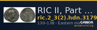 RIC II, Part 3 (second edition) Hadrian 3179 — CANOA