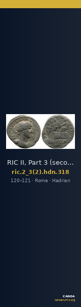 RIC II, Part 3 (second edition) Hadrian 318 — CANOA